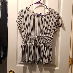 Black & White Peplum Shirt